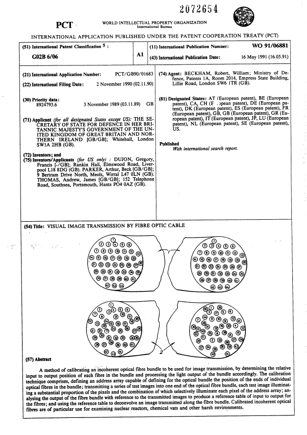 Canadian Patent Document 2072654. Abstract 19910504. Image 1 of 1