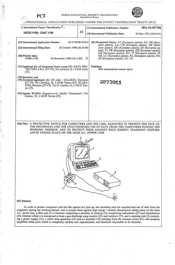 Document de brevet canadien 2073011. Abrégé 19910511. Image 1 de 1