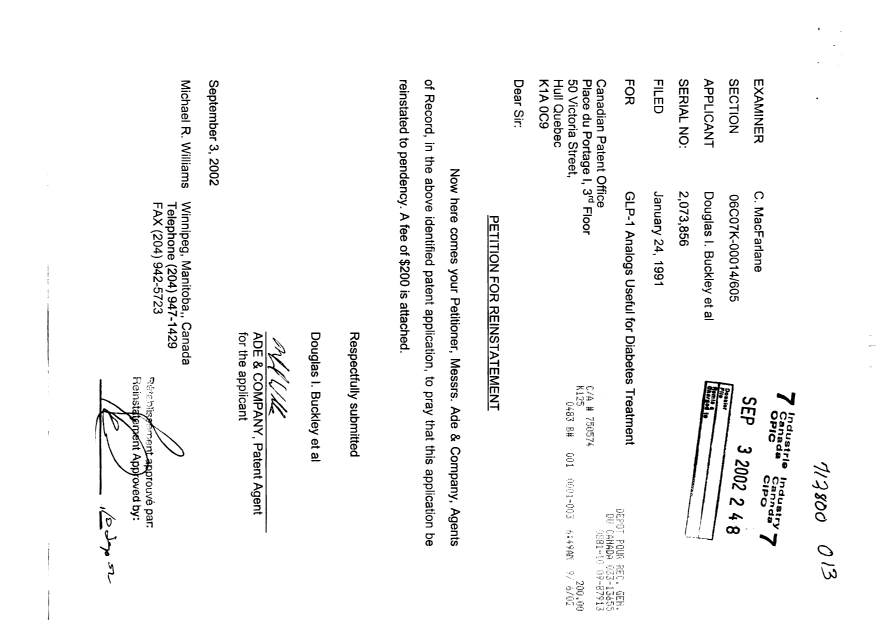Canadian Patent Document 2073856. Prosecution-Amendment 20020903. Image 1 of 2
