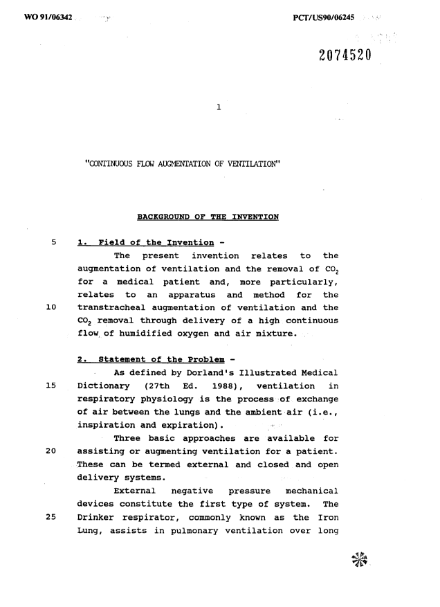 Canadian Patent Document 2074520. Description 19950214. Image 1 of 28