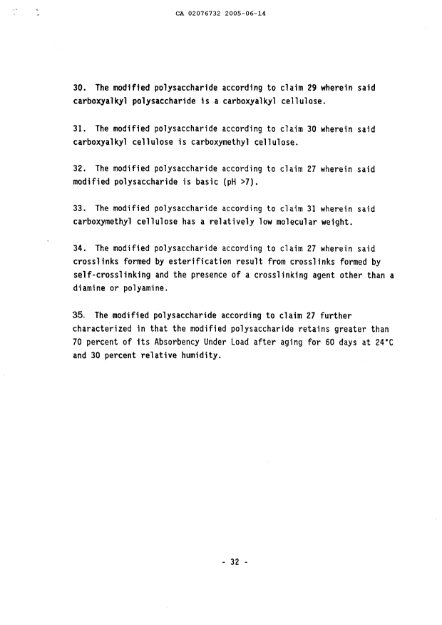 Document de brevet canadien 2076732. Revendications 20050614. Image 5 de 5