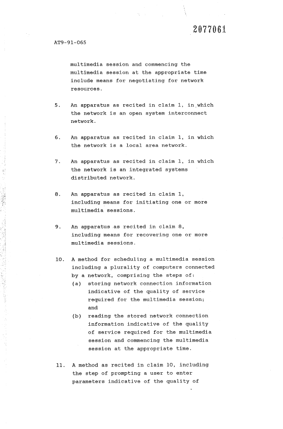 Document de brevet canadien 2077061. Revendications 19931230. Image 2 de 4