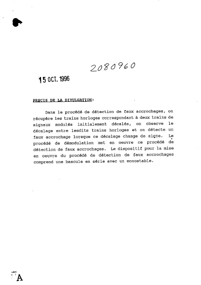 Document de brevet canadien 2080960. Abrégé 19961015. Image 1 de 1