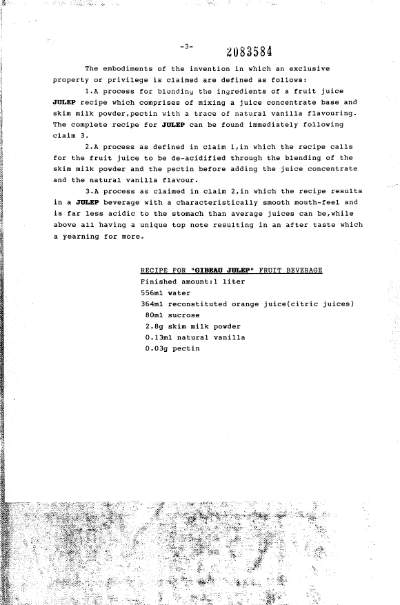 Document de brevet canadien 2083584. Revendications 19951210. Image 1 de 1