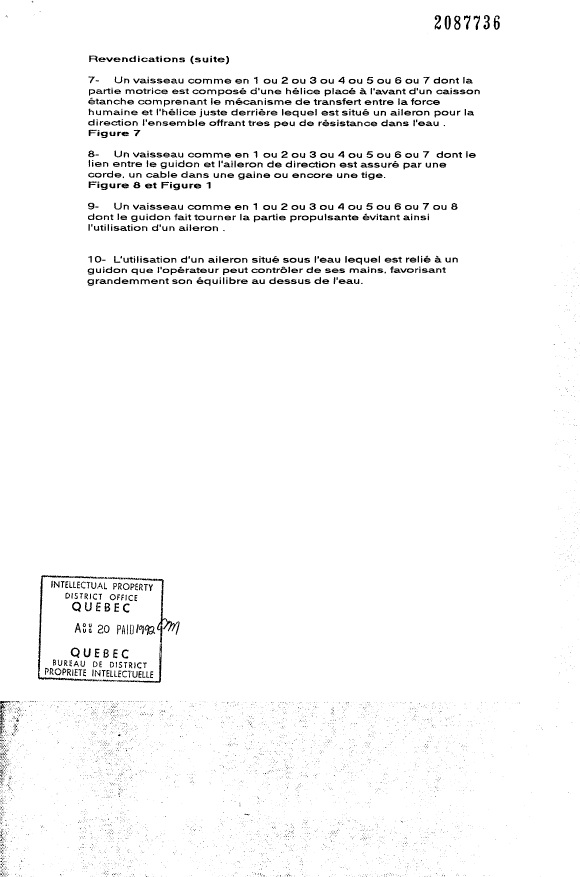 Canadian Patent Document 2087736. Claims 19960618. Image 2 of 2