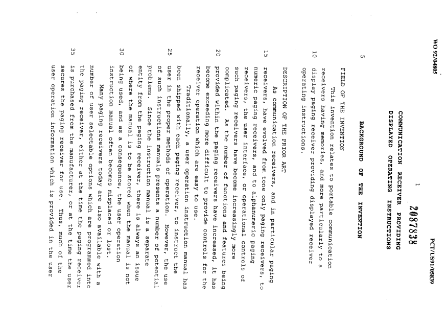 Canadian Patent Document 2087838. Description 19970318. Image 1 of 20