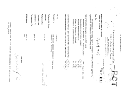 Document de brevet canadien 2089748. Taxes 19921217. Image 1 de 1