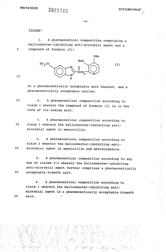 Canadian Patent Document 2089748. Claims 19931204. Image 1 of 2