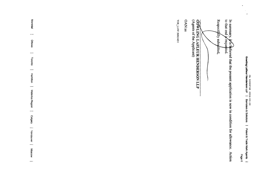 Document de brevet canadien 2089748. Poursuite-Amendment 20031226. Image 6 de 6