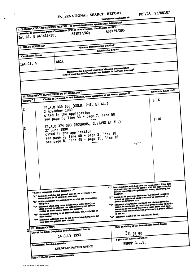 Document de brevet canadien 2090186. PCT 19921223. Image 2 de 5