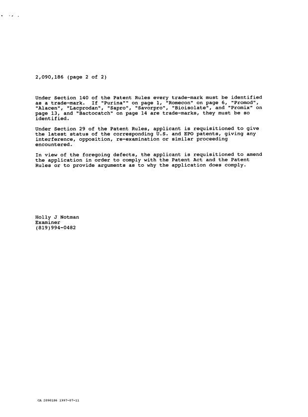 Canadian Patent Document 2090186. Prosecution-Amendment 19961211. Image 2 of 2