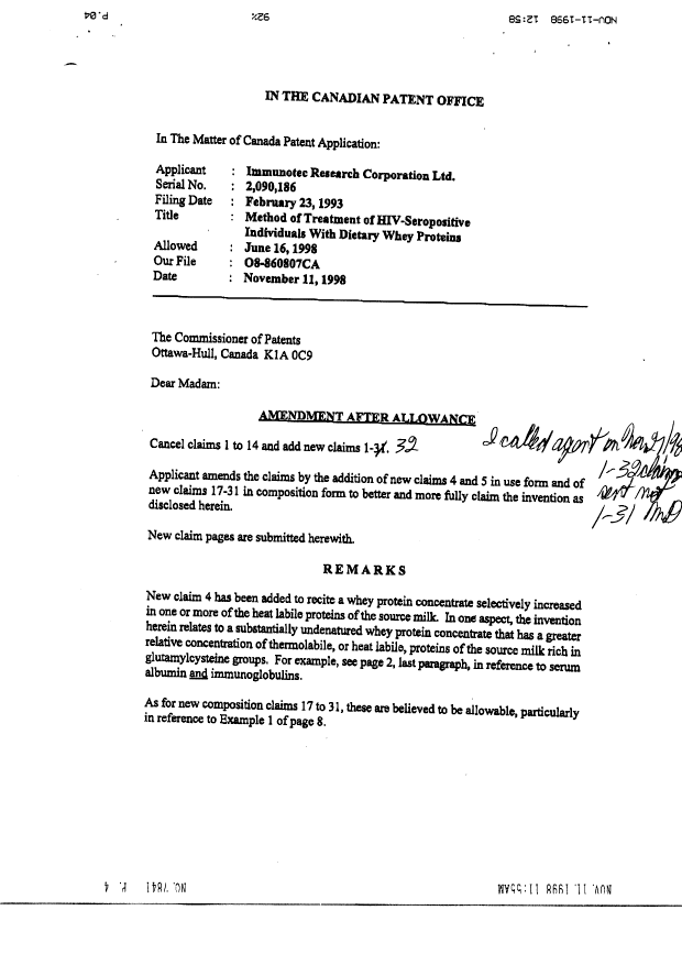 Canadian Patent Document 2090186. Prosecution-Amendment 19971208. Image 2 of 7