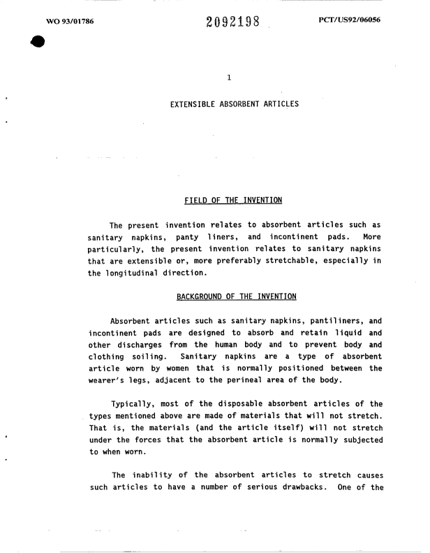 Canadian Patent Document 2092198. Description 19980225. Image 1 of 98