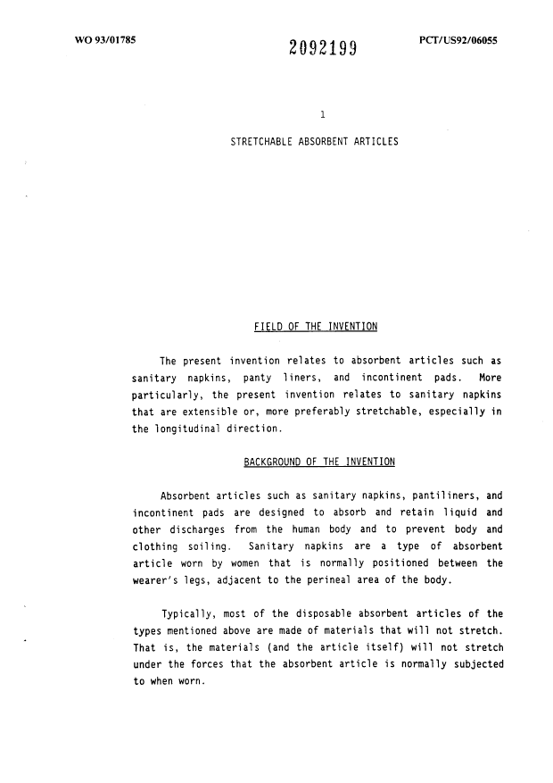 Canadian Patent Document 2092199. Description 19971225. Image 1 of 162