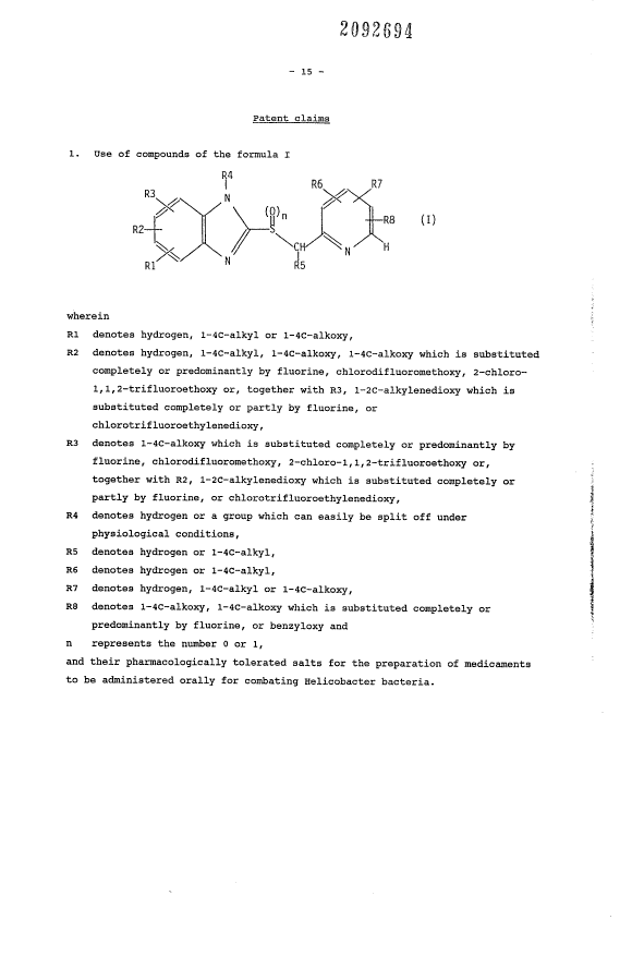 Canadian Patent Document 2092694. Claims 19921221. Image 1 of 3
