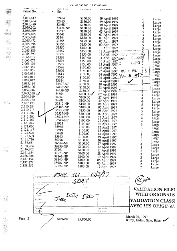 Canadian Patent Document 2093560. Fees 19961206. Image 1 of 1