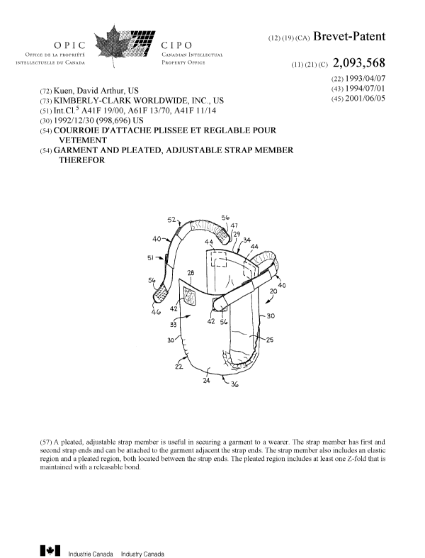 Document de brevet canadien 2093568. Page couverture 20010528. Image 1 de 1