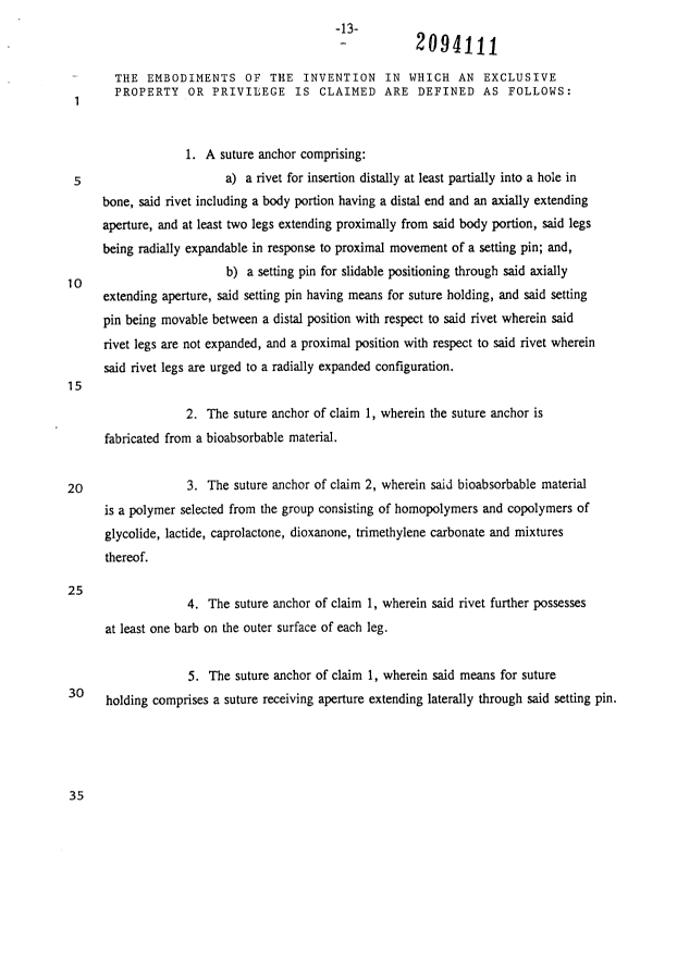 Document de brevet canadien 2094111. Revendications 19971112. Image 1 de 5