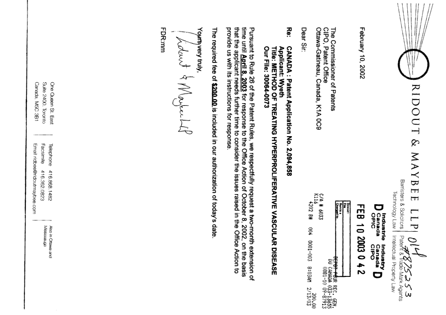 Canadian Patent Document 2094858. Correspondence 20030210. Image 1 of 1