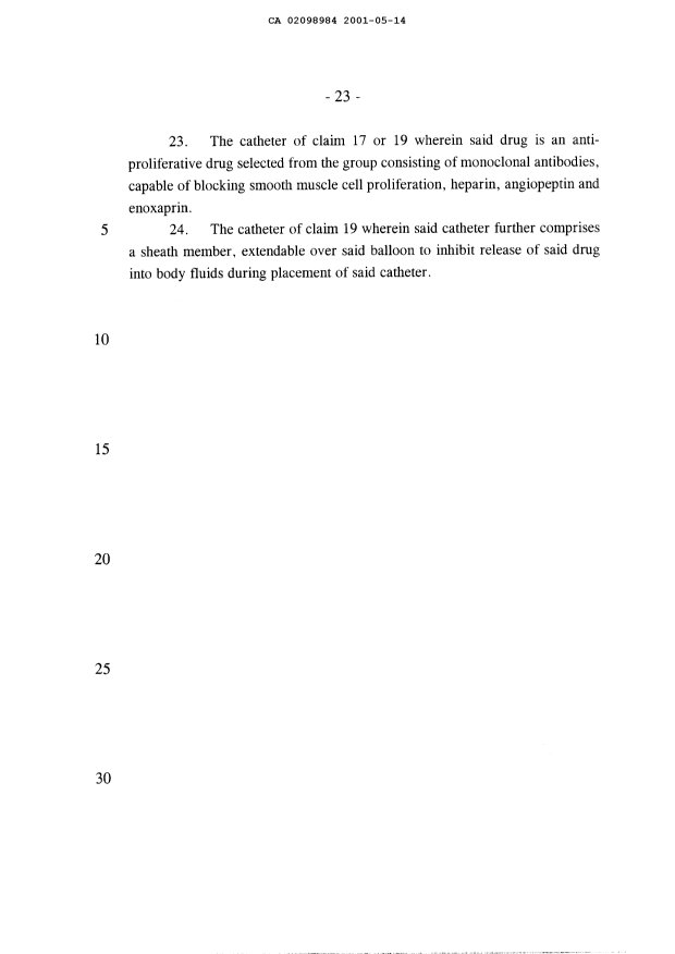 Canadian Patent Document 2098984. Prosecution-Amendment 20010514. Image 2 of 2