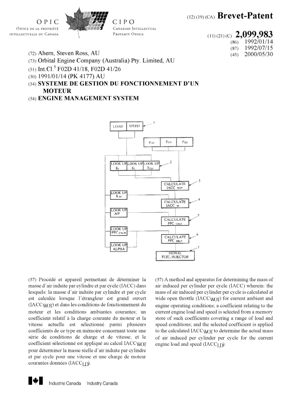 Document de brevet canadien 2099983. Page couverture 20000503. Image 1 de 1