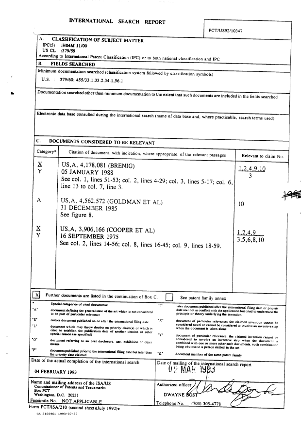 Document de brevet canadien 2100961. Rapport d'examen préliminaire international 19930720. Image 1 de 2