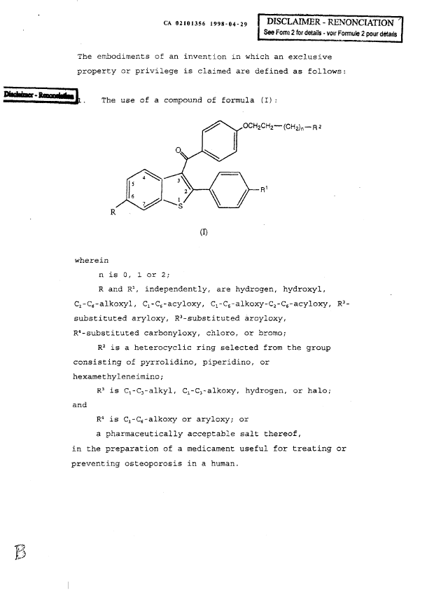 Canadian Patent Document 2101356. Claims 20081229. Image 1 of 3