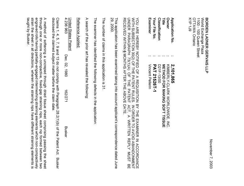 Document de brevet canadien 2101865. Poursuite-Amendment 20031107. Image 1 de 3