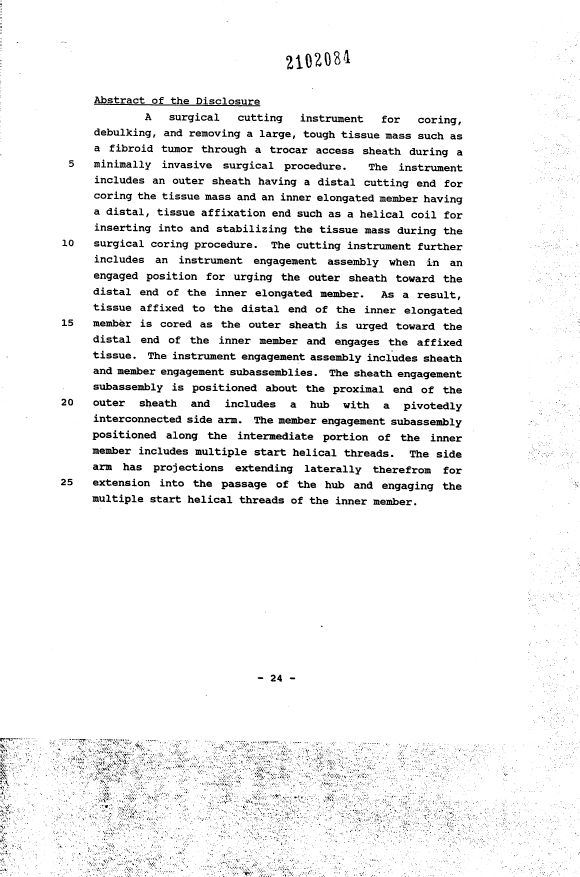 Document de brevet canadien 2102084. Abrégé 19940510. Image 1 de 1