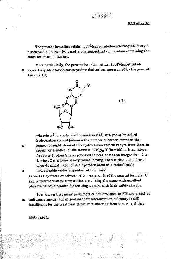 Document de brevet canadien 2103324. Description 19941207. Image 1 de 23