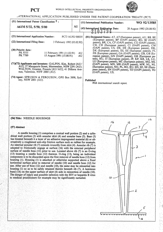 Canadian Patent Document 2103794. Abstract 19920812. Image 1 of 1