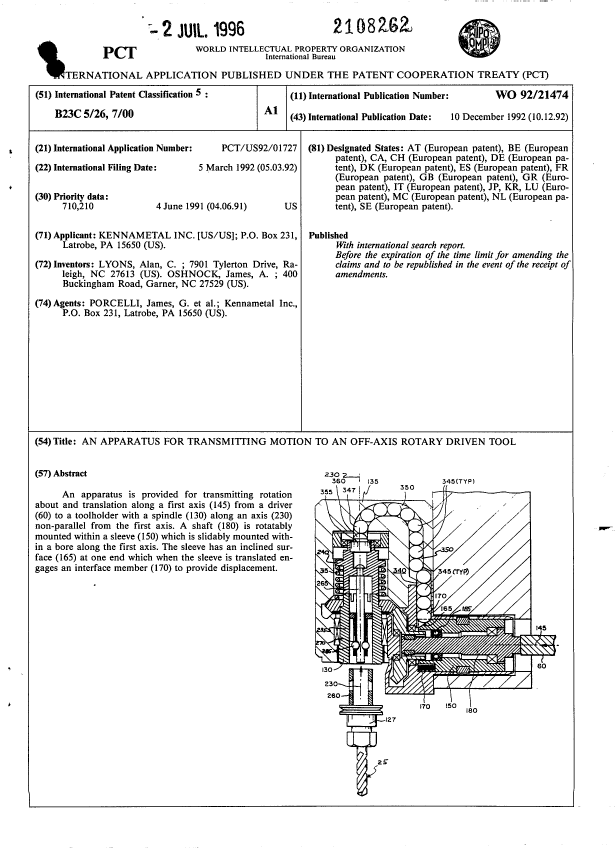 Canadian Patent Document 2108262. Abstract 19960702. Image 1 of 1