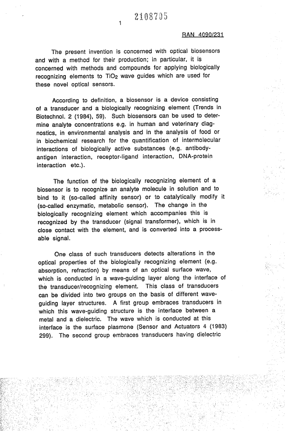 Canadian Patent Document 2108705. Description 19931207. Image 1 of 23