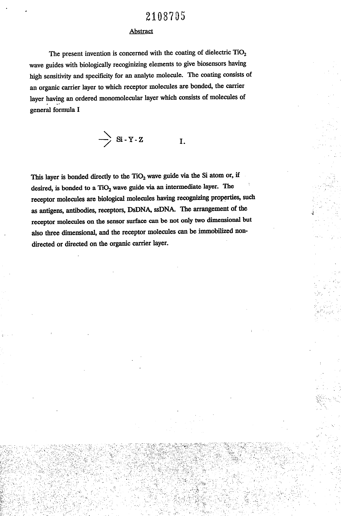 Document de brevet canadien 2108705. Abrégé 19940507. Image 1 de 1