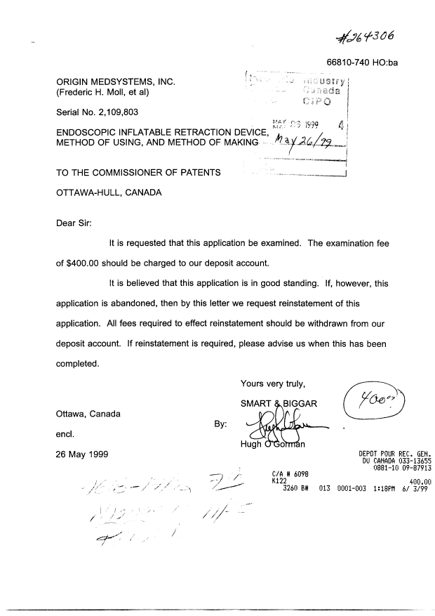 Canadian Patent Document 2109803. Prosecution-Amendment 19981226. Image 1 of 1
