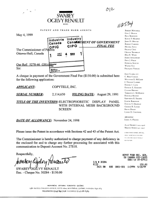 Canadian Patent Document 2114650. Correspondence 19981204. Image 1 of 1