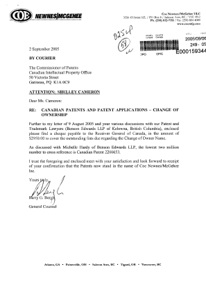 Canadian Patent Document 2115859. Assignment 20050906. Image 1 of 3