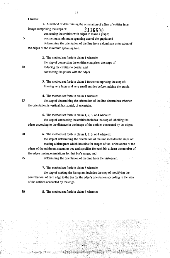 Document de brevet canadien 2116600. Revendications 19950325. Image 1 de 4