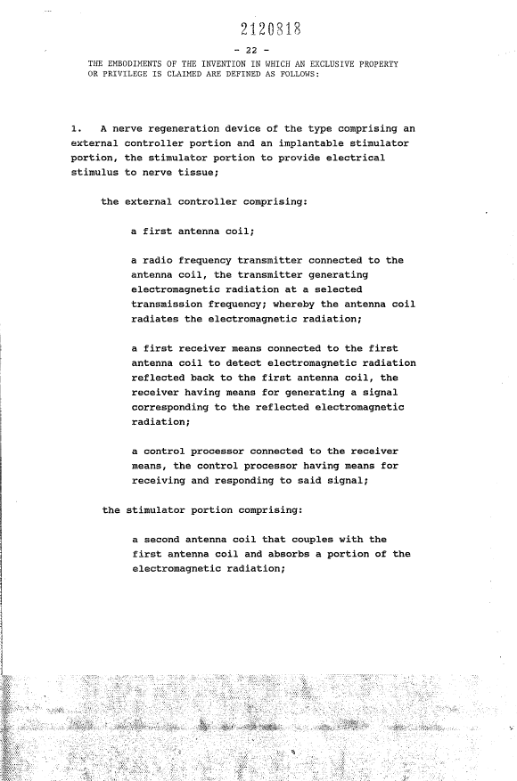 Document de brevet canadien 2120818. Revendications 19950520. Image 1 de 8