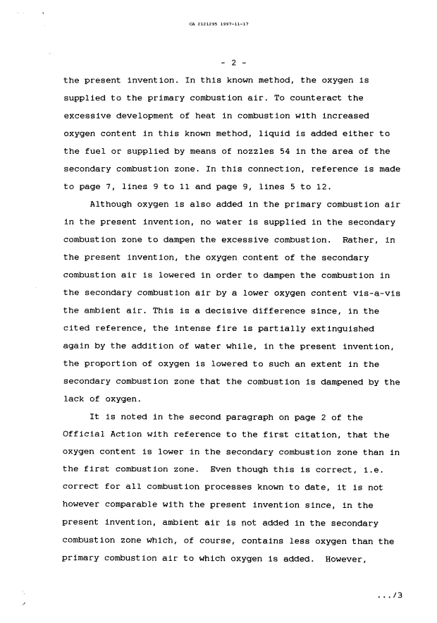 Canadian Patent Document 2121295. Prosecution Correspondence 19971117. Image 2 of 4