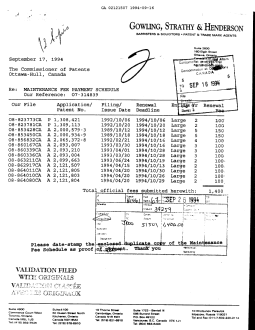 Canadian Patent Document 2121507. Fees 19931216. Image 1 of 1