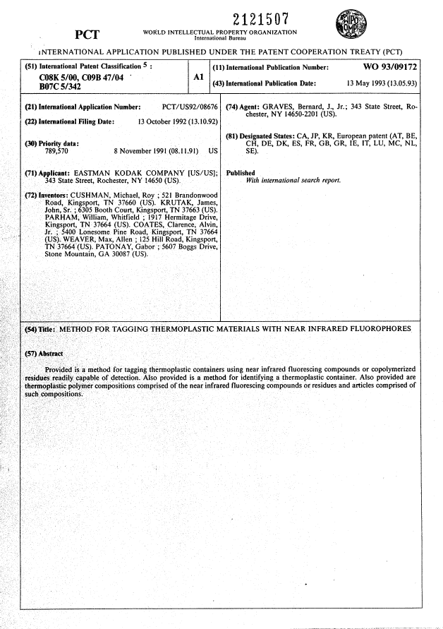 Canadian Patent Document 2121507. Abstract 19941215. Image 1 of 1