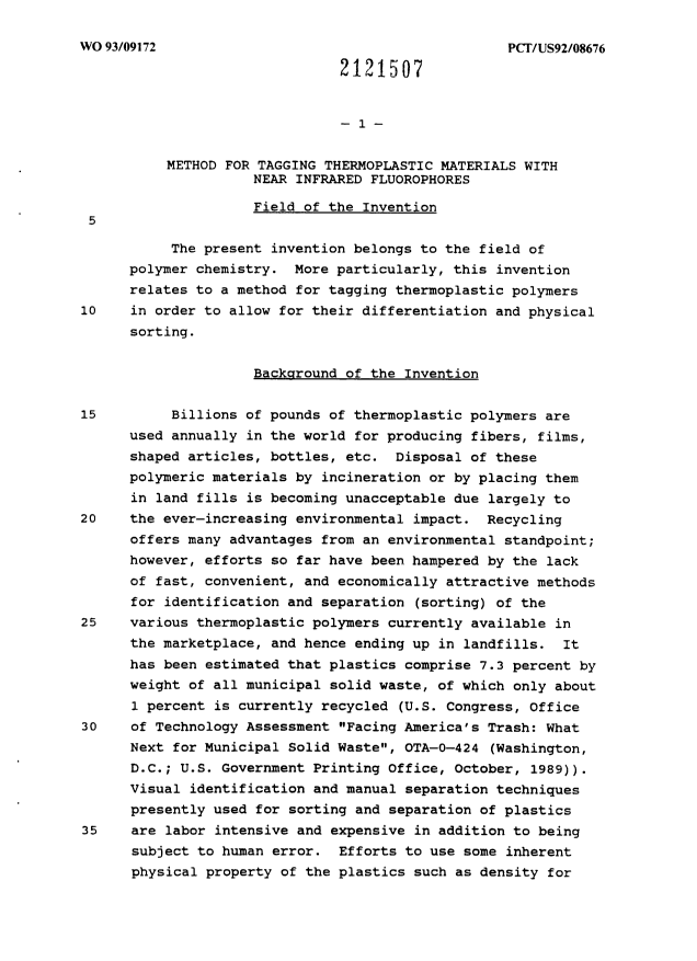 Canadian Patent Document 2121507. Description 19971201. Image 1 of 77