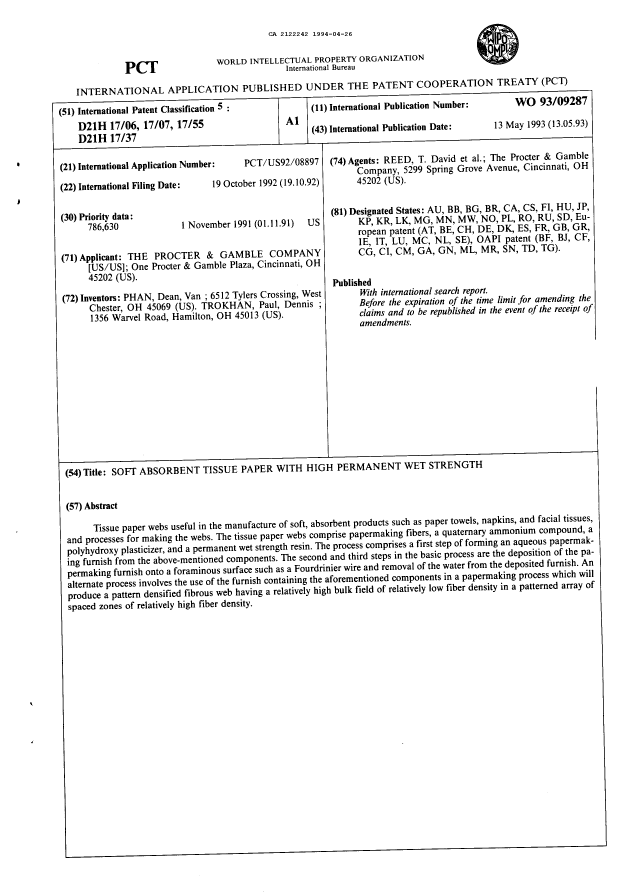 Canadian Patent Document 2122242. PCT 19931226. Image 1 of 36