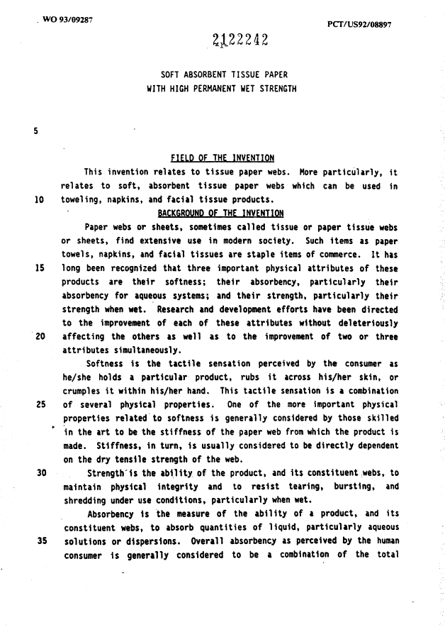 Canadian Patent Document 2122242. Description 19941212. Image 1 of 20