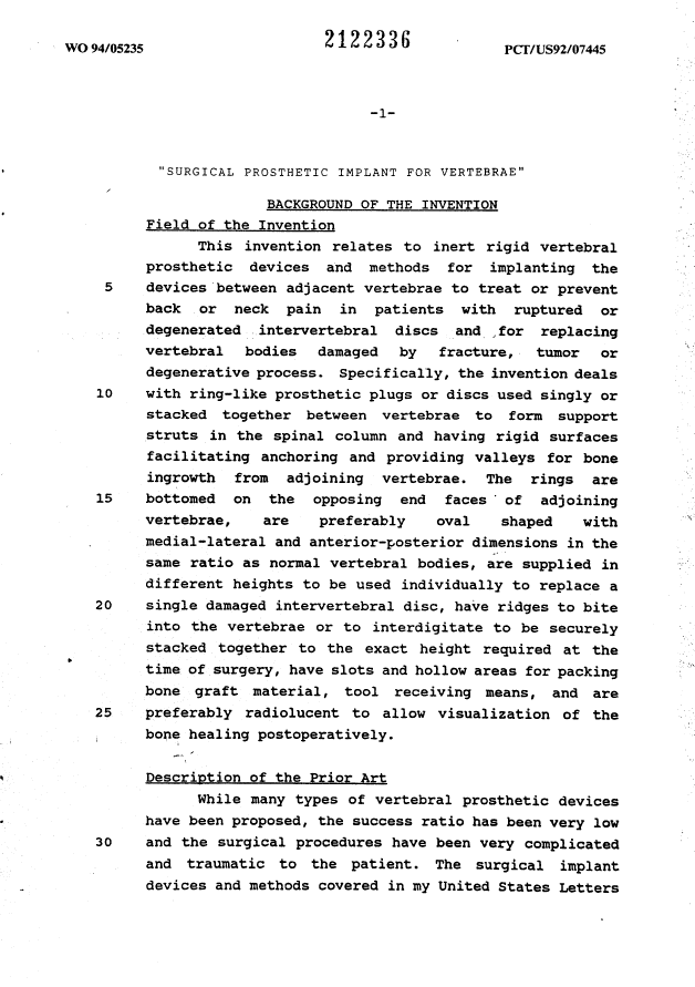 Document de brevet canadien 2122336. Description 19950819. Image 1 de 14
