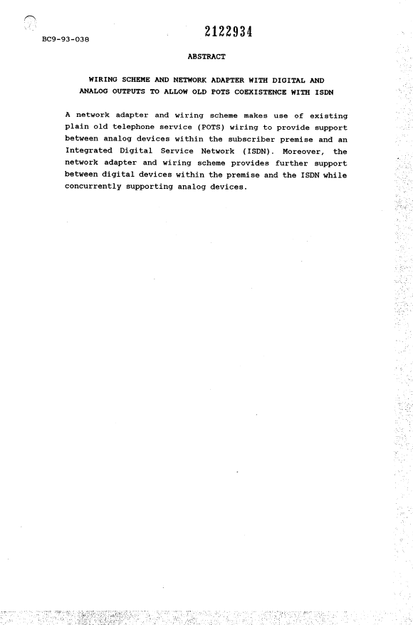 Document de brevet canadien 2122934. Abrégé 19950318. Image 1 de 1