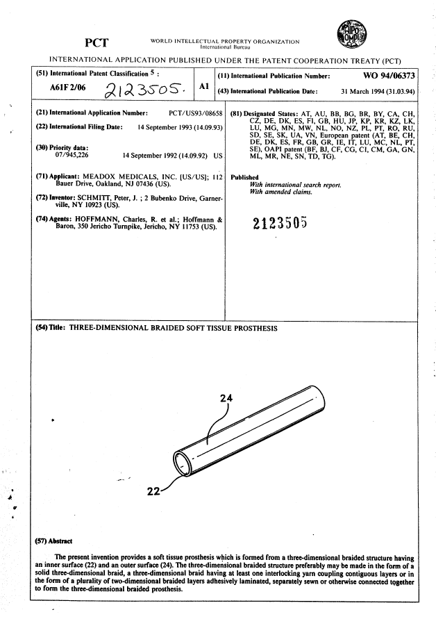 Canadian Patent Document 2123505. Abstract 19950819. Image 1 of 1