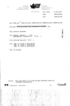 Document de brevet canadien 2124053. Page couverture 19941226. Image 1 de 1