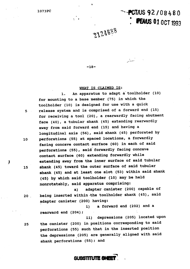 Document de brevet canadien 2124688. Revendications 19950805. Image 1 de 6
